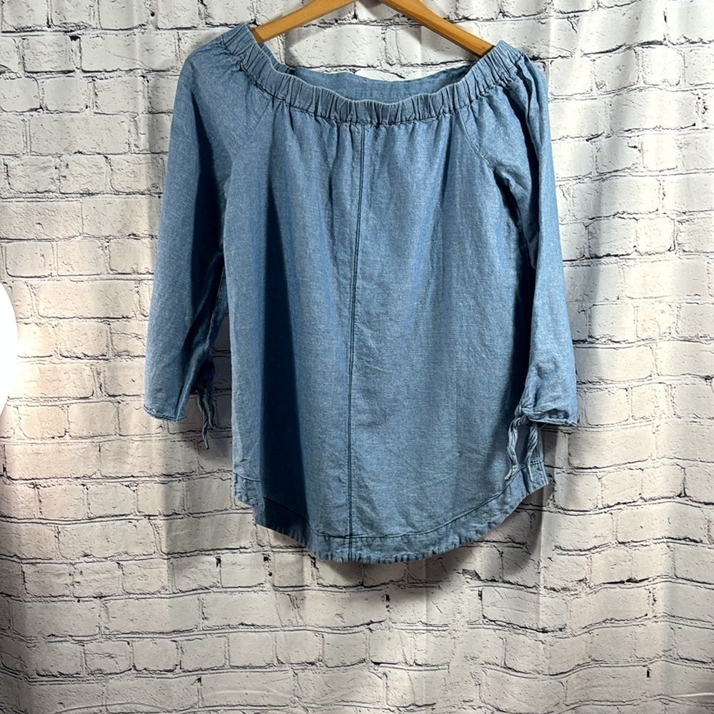 Free People Off or On the Shoulder Cotton\Linen Blend Top Size XS - Picture 3 of 6